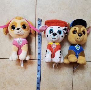 Bundle of 3 paw patrol plush
